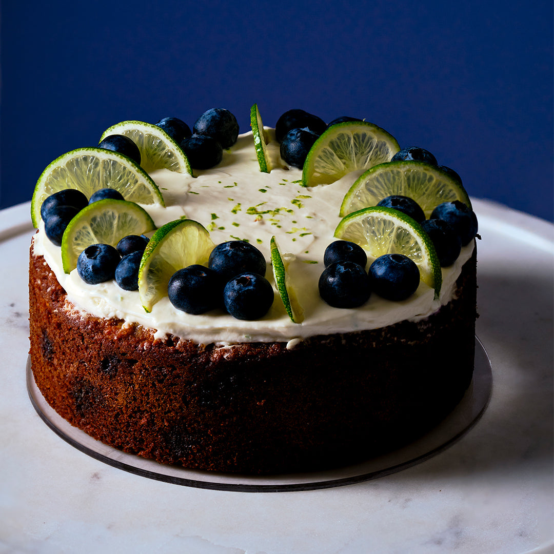 Blueberry Almond Coconut Lime Cake